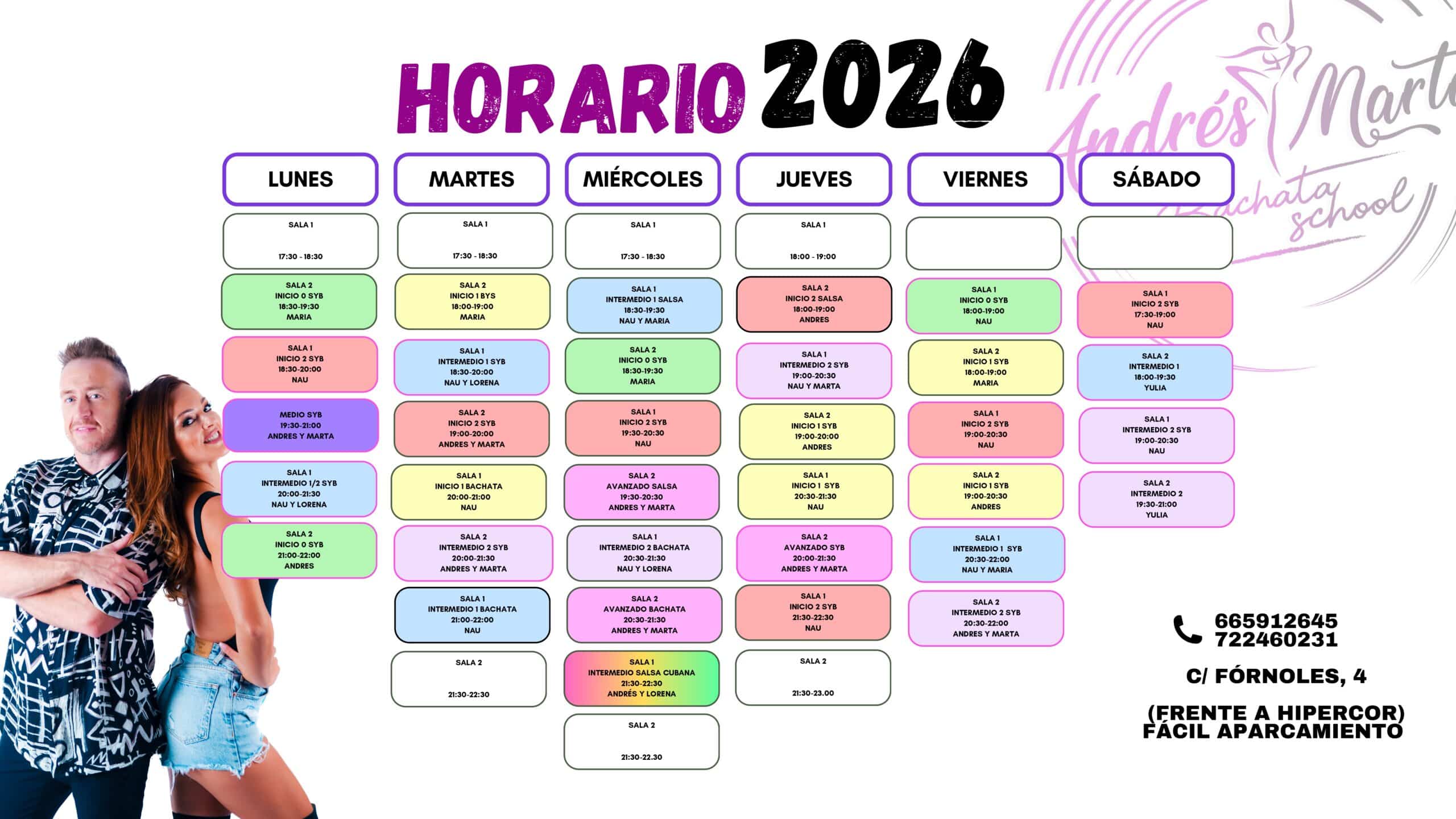 Horario Bachata School 2026