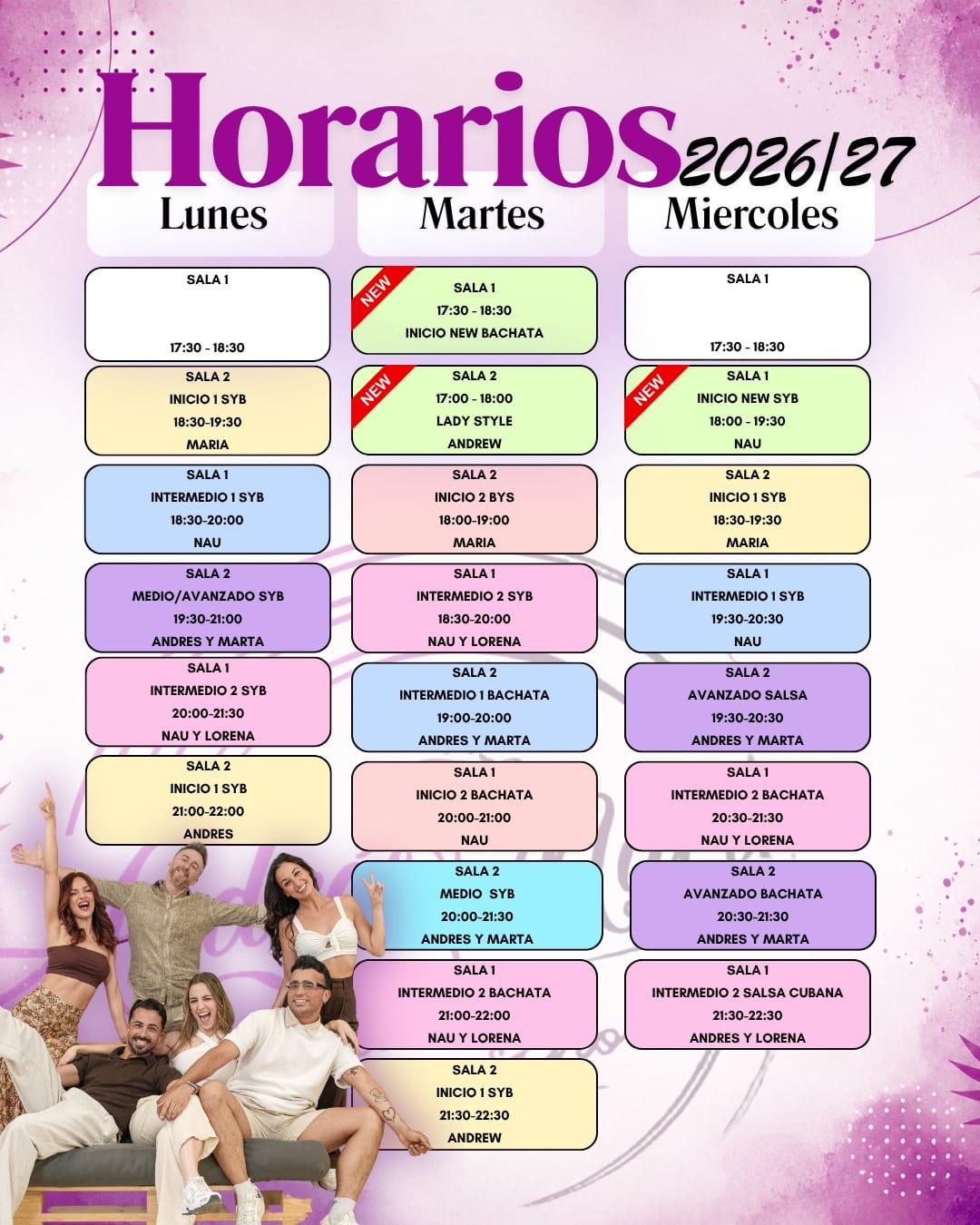 Horario Bachata School 2026